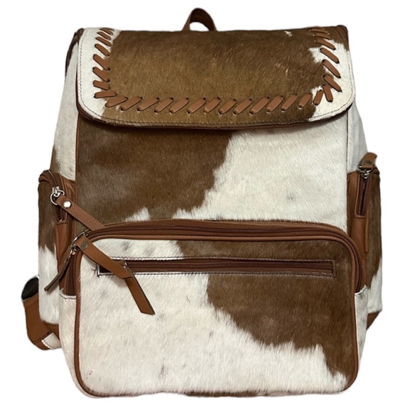 Handbags - NEW leather and hair on hide backpack/diaper bag
